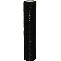 Wickelfolie schwarz PE-Stretchfolie 500 mm x 300 m, 20 my, Kern 50 mm