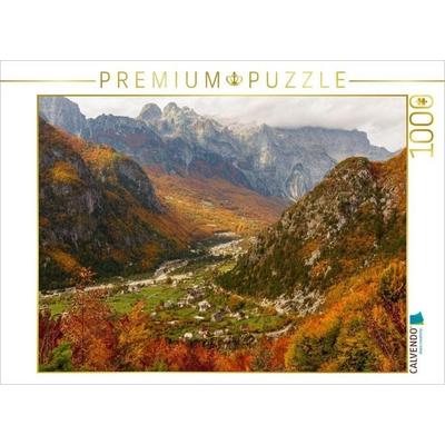 CALVENDO Puzzle Blick auf das Thet-Tal in den Albanischen Alpen | 1000 Teile Lege-Größe 64 × 48 cm Foto-Puzzle für glückliche Stunden