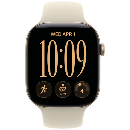 Apple Watch Series 12 46mm Gold (Beiges Gumiarmband S/M)