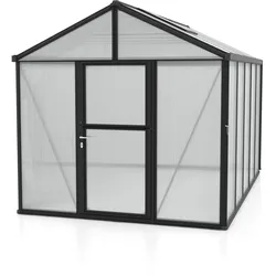Vitavia Gewächshaus Zeus 10000 inkl. 2 Dachfenstern - 10,0 m2 -schwarz-10 mm Hohlklammerplatten