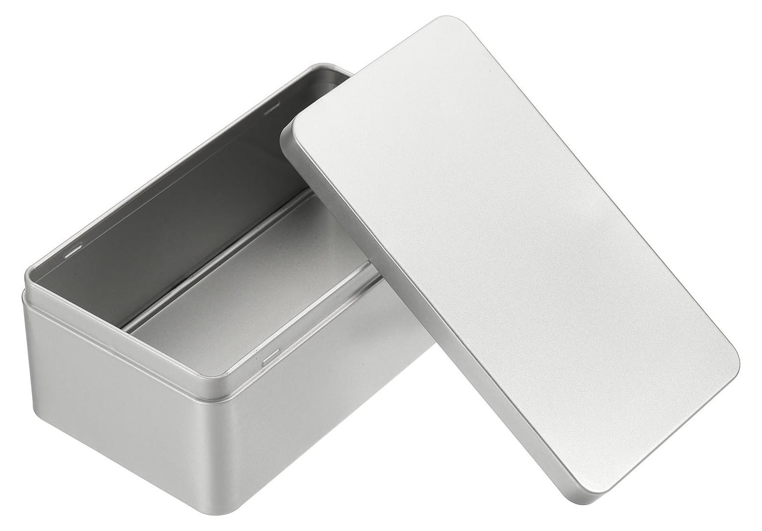 Dripio Metalen opbergdoos met deksel, zilverkleurig