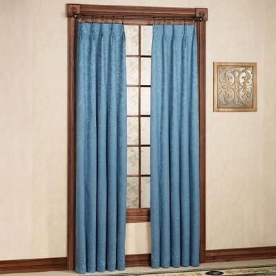 Belle Maison(R)/Window Gabrielle Pinch Pleat Curtain Pair, 48 x 63, Federal Blue