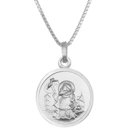 trendor 41456 Halskette mit Franziskus Anhänger Ø 16 mm 925 Silber, 45 cm