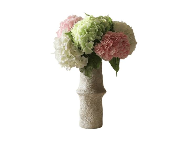 Botané Bouquet artificiel d’hortensias Rose-blanc-vert, 7 pcs