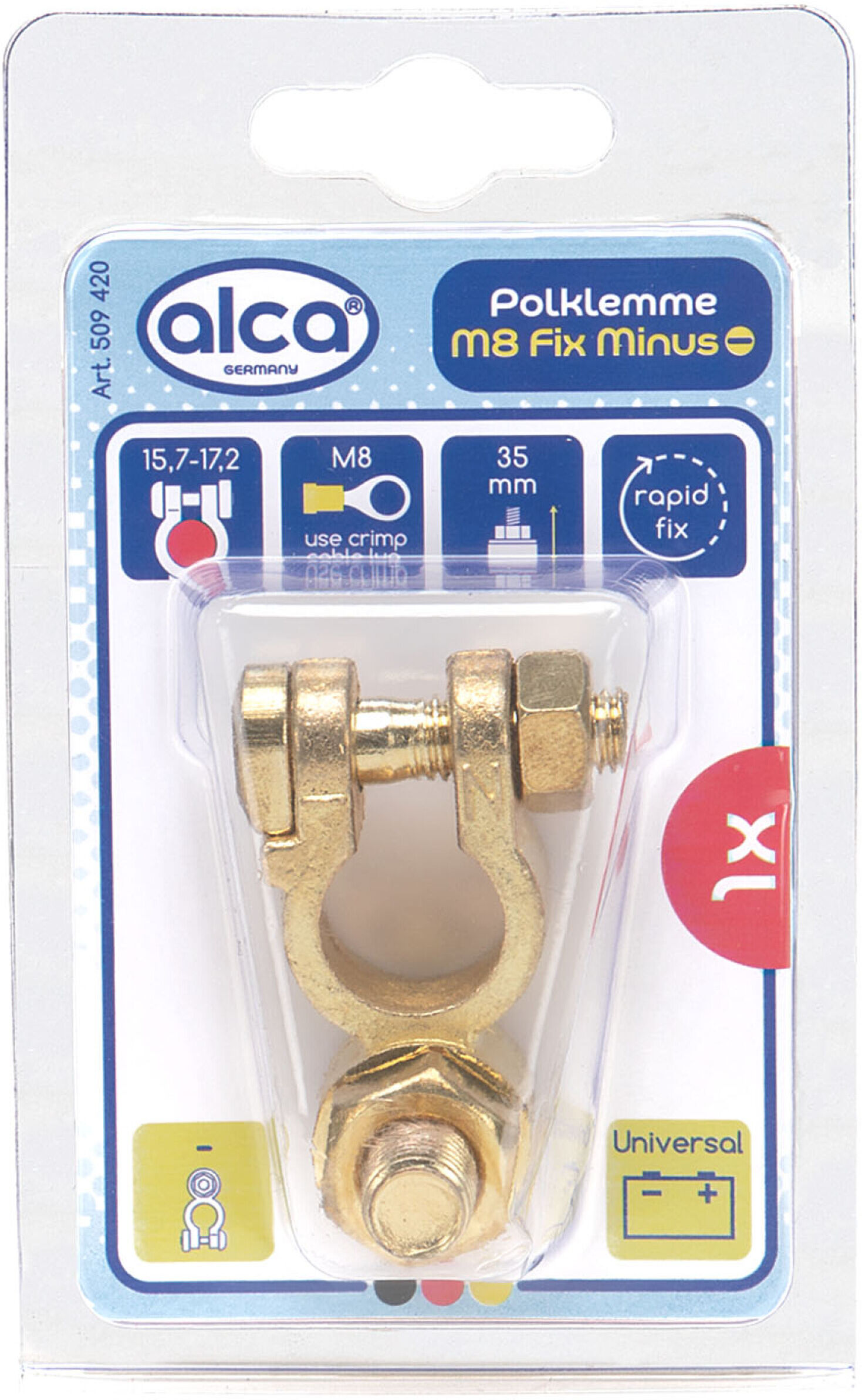 Alca Batteriepolklemme Batterie-Polklemme Minus (-) Für Kabelschuhe 509420