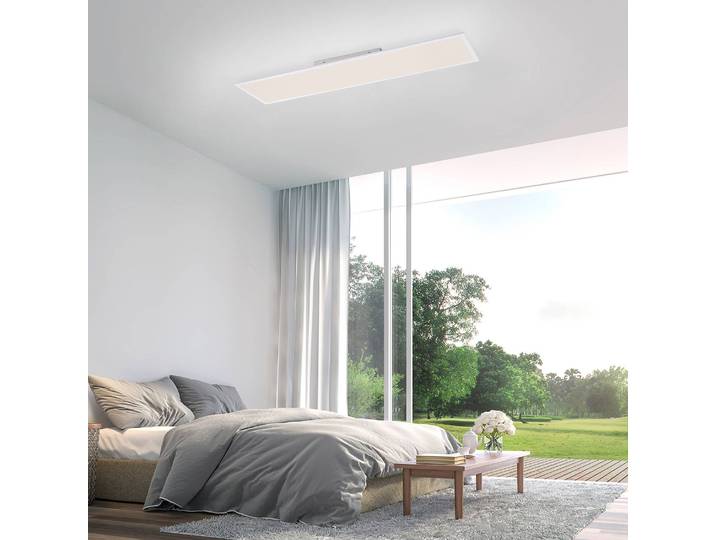 Plafonnier LED Flat III 100 x 6 x 25cm Blanc Matériau : Métal, Matière plastique Surface en métal : Laqué Type de matière synthétique : Verre