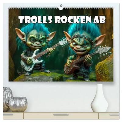 Trolls rocken ab (hochwertiger Premium Wandkalender 2026 DIN A2 quer), Kunstdruck in Hochglanz