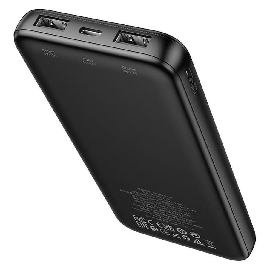 Hoco Power bank powerbank 10000 mAh 2A J128 black (10000 mAh, 32 Wh) (69590724)