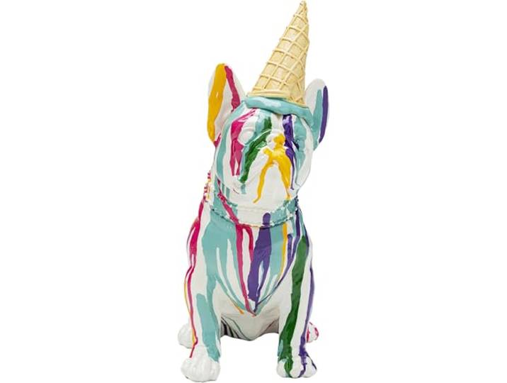 Kare Design Deko Figur Gelato Dog, Mehrfarbig, Deko Objekt, Hund Motiv, handbemalt, Unikat, 35x26x15 cm (H/B/T)