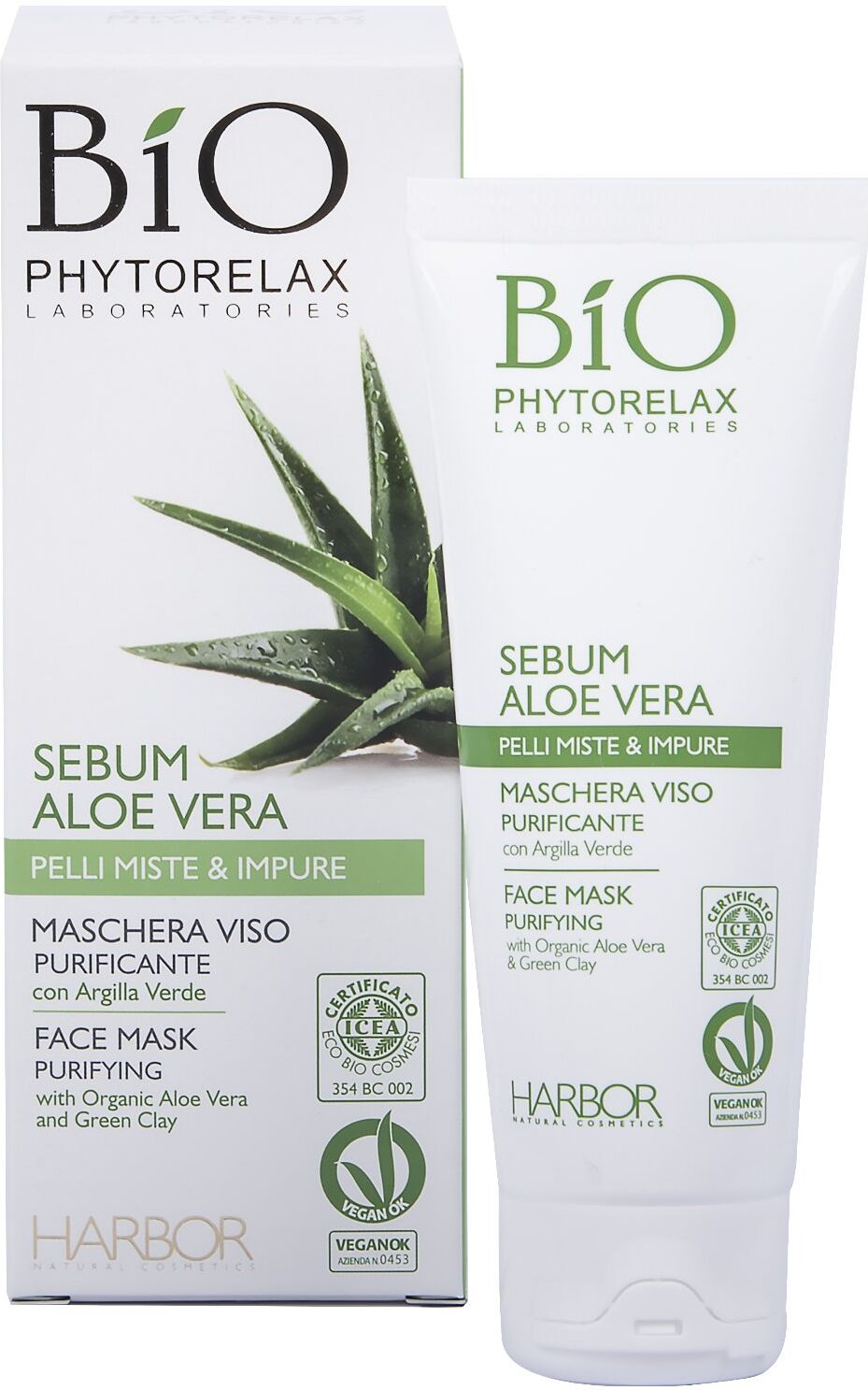 Maschera bellezza Harbor Sebum Aloe Vera Viso Purificante 75 ml
