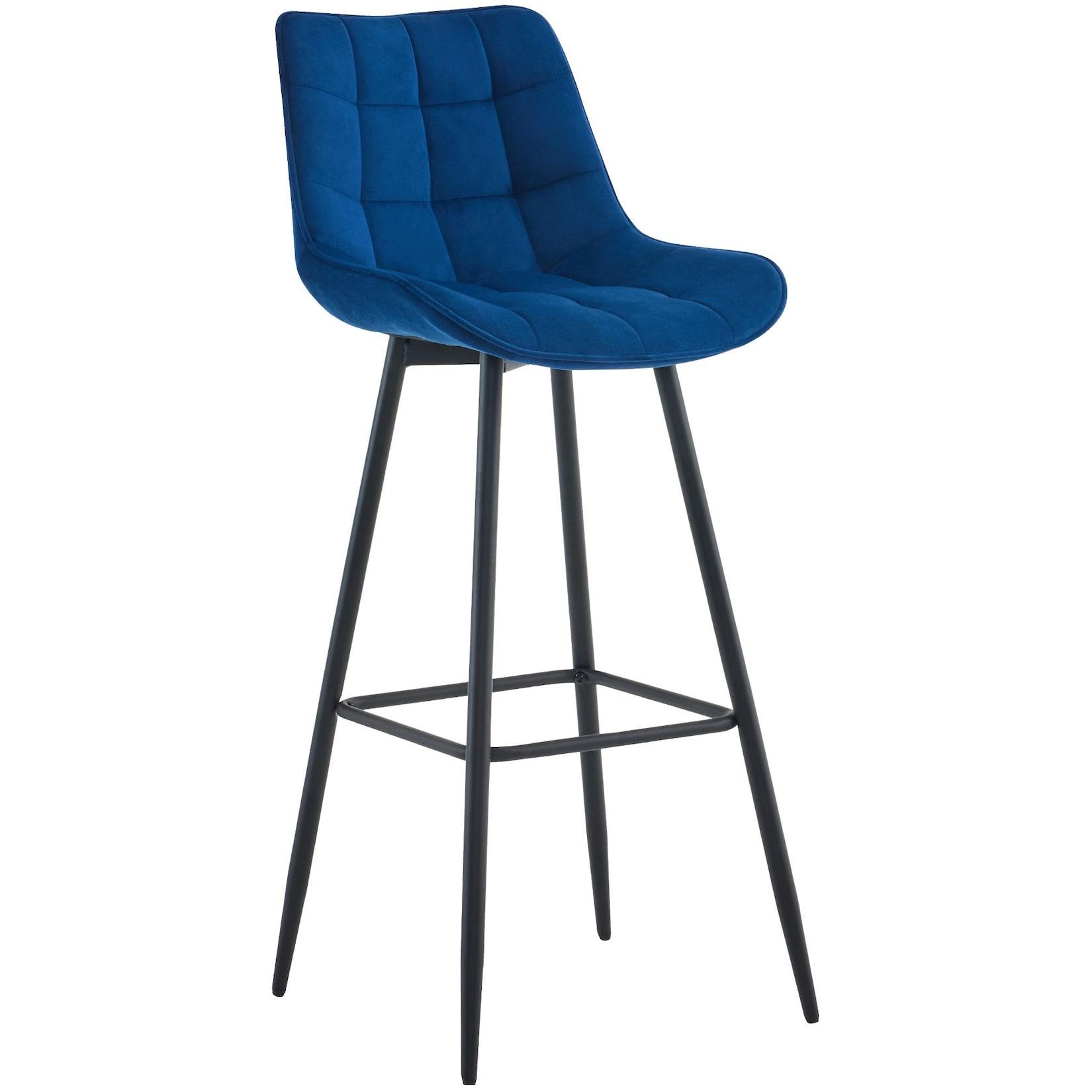 CLP Barhocker Dartford Samt Farbe: blau, Material: Samt