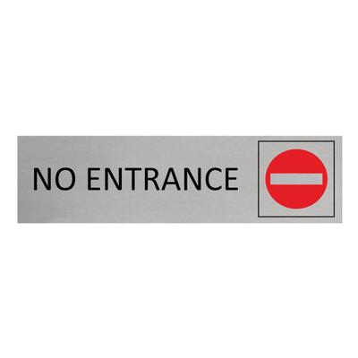 CombiCraft Aluminium Türschild No Entrance 165x45mm mit 3M-Tape zur Befestigung, einfache Kennzeichnung von Räumen und Bereichen