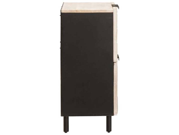 Blanc Armoire multimédia Buffet rectangulaire (1 pc) avec stockage Finition Lavage Blanc 60x33x75 cm N2821