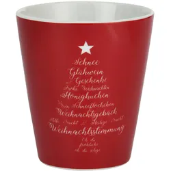 Krasilnikoff Happy Mug Becher Christmas Words, rot