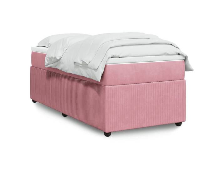 vidaXL Boxspringbett, Boxspringbett mit Matratze Rosa 100x200 cm Samt