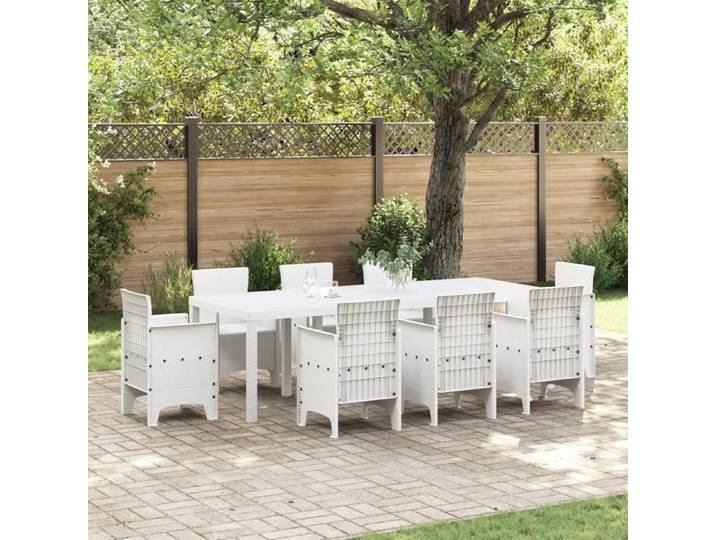 Moderne Table de jardin - Table d'extérieur Blanche 250x100x73 cm en aluminium Table de jardin - Table d'extérieur Blanche