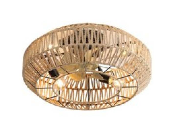 Ventilateur plafond à 6 vitesses rotin tressé 56 cm style bohème moteur CC réversible entièrement commandé VENTILATEUR DE PLAFOND