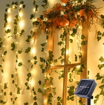 Inspire Curations 2M 20LED Green Leaf String Lights Ivy Fairy Garland Decor solar Ivy Leaf 2m 20 Led