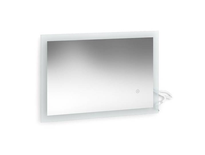Vicco Badezimmerspiegel Weiß 60 x 40 cm, Glas, Rechteckig, 60x40x2.8 cm, Badezimmer, Badezimmerspiegel, Badspiegel