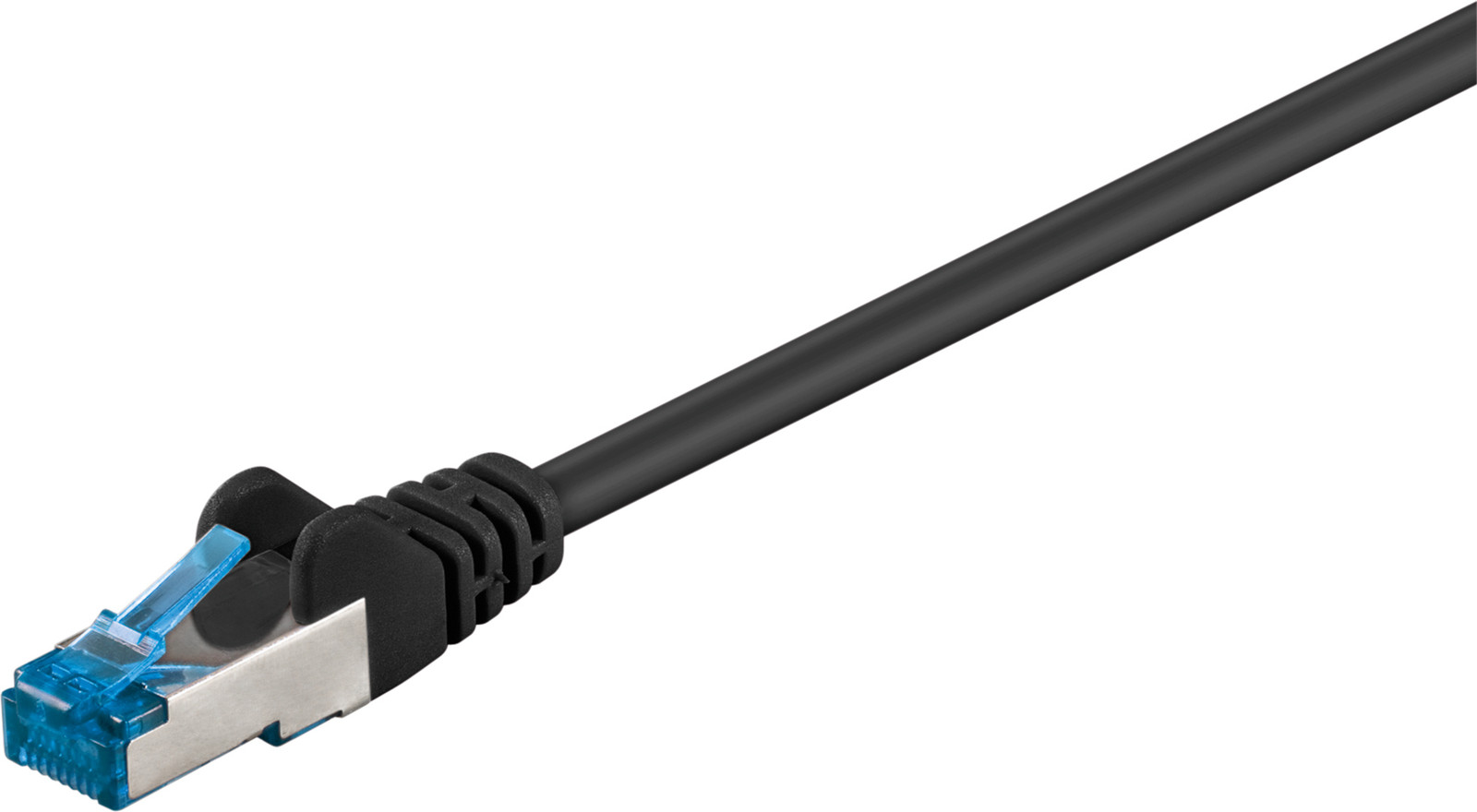 Goobay Patchkabel Cat 6a S/FTP PIMF, zwart, 0,5 meter