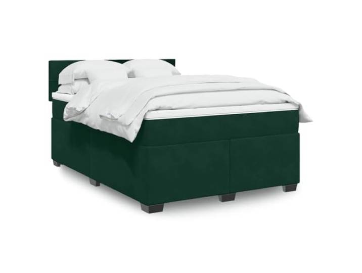RJPLMFV Lattenrost und Matratze, Velours, Dunkelgrün, 140 x 190 cm Taschenfedern, abnehmbarer Topper, optimale Unterstützung, Nachtruhe