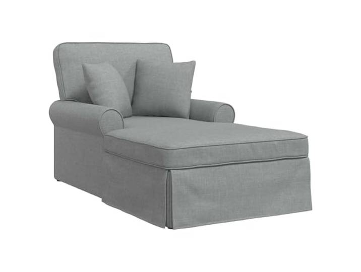RJPLMFV Loungesessel mit Rock, 3 Kissen, Hellgrau Atmungsaktiver Stoff, abnehmbares Kissen mit Reißverschluss, gepolsterte Armlehnen, modernes Design