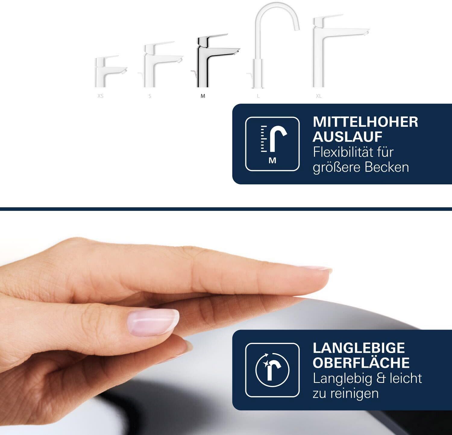 Grohe Dice Einhebelmischer Waschtisch M-SIZE PushOp