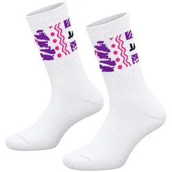 2er Pack JAKO Malle Crew Socken 656 - weiß/pink/lila/schwarz 43-46