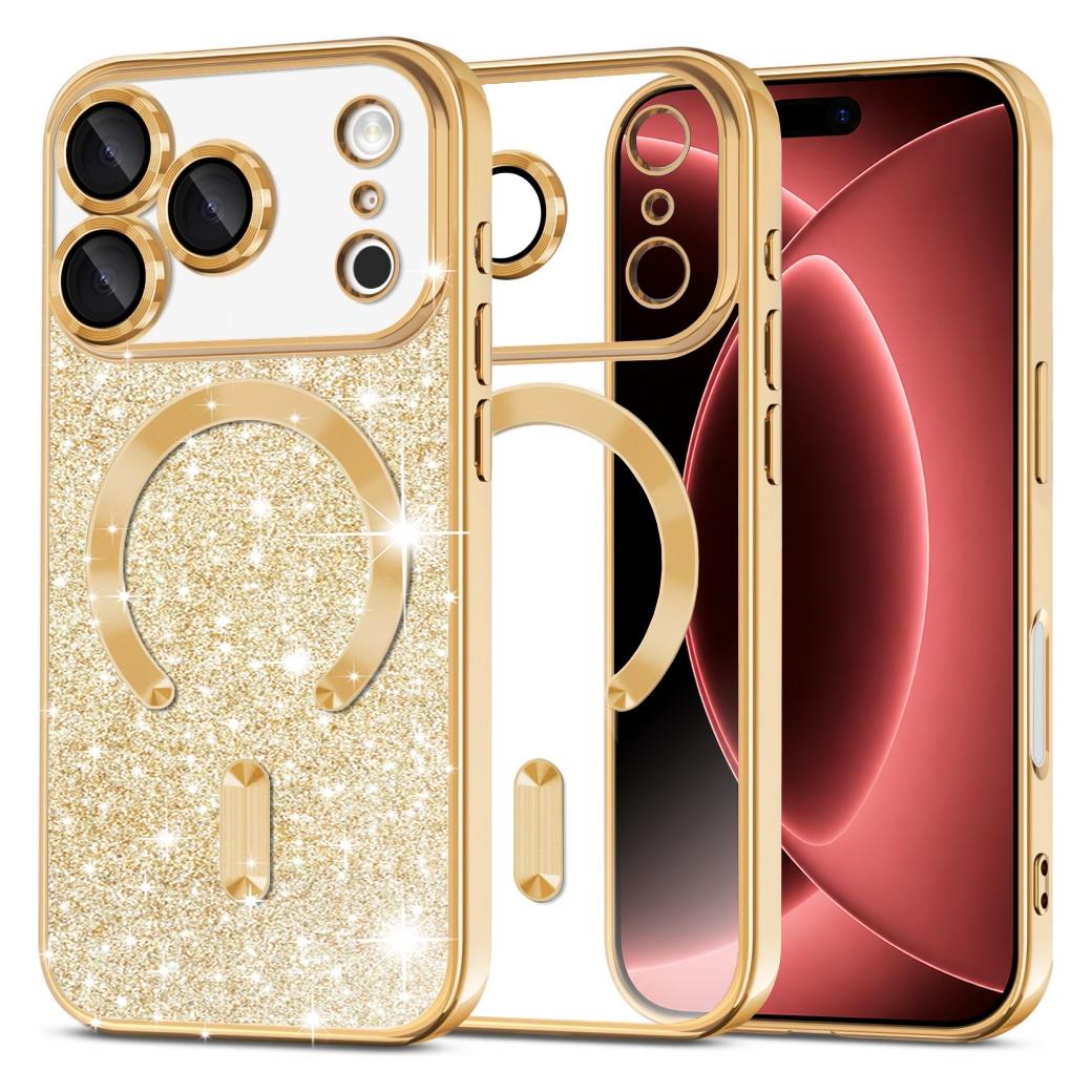 Techsuit - Luxury Glitter MagSafe - iPhone 18 Pro Max / iPhone 17 Pro Max - Gold (Apple iPhone 17 Pro Max, Apple iPhone 18 Pro Max) (72060082)