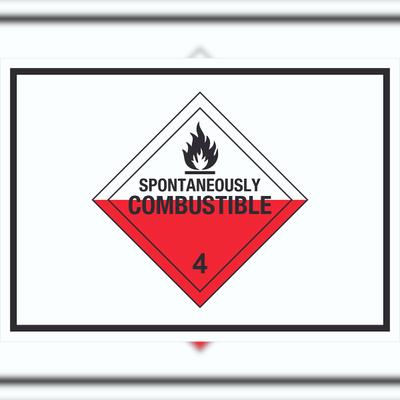 HB-Druck Schild Selbstentzündliche Stoffe Symbol Spotaneously Combustible A5 (148x210mm)