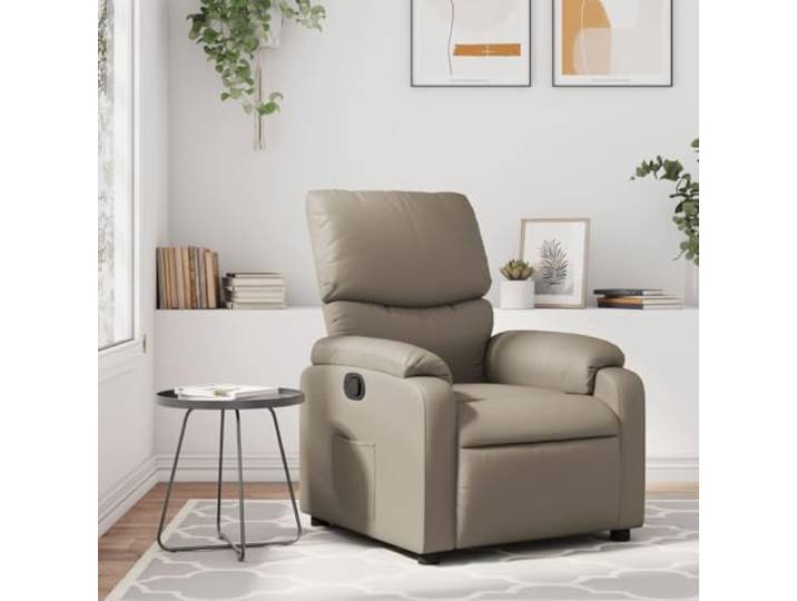 HEFZGDB Relaxsessel in Cappuccino-Braun mit Kunstleder Bezug Manuelle Liegefunktion bis 135 Grad Bequeme Polsterung und Stabile Konstruktion Sessel mit Seitentasche und Breiten