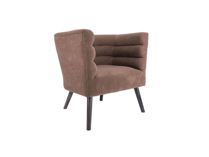 Fauteuil design en tissu effet daim chocolat