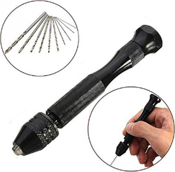 INF Handboor met 10 verschillende bits, zwart