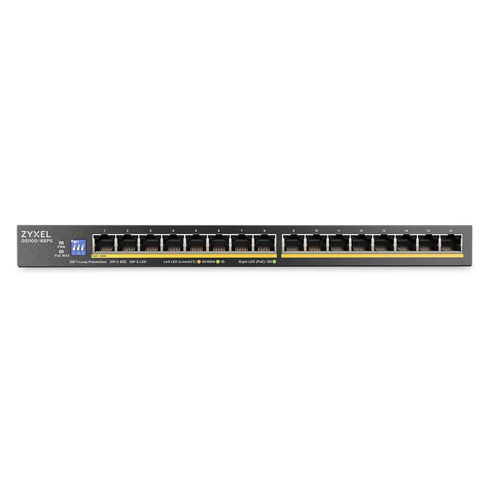 ZyXEL GS1100-16EPS 16-Port Gigabit Unmanaged Dip Switch GS1100-16EPS-EU0101F