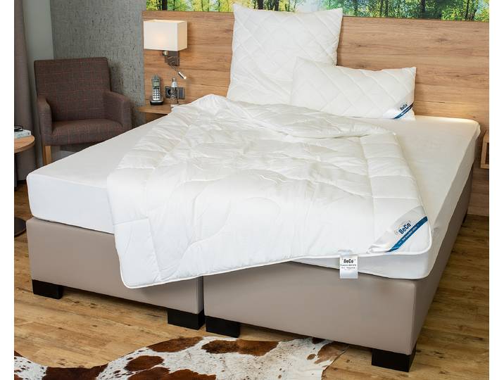 Couette duo BW60 155 x 5 x 220cm Blanc Revêtement en percale de coton, garnissage en fibre climatique