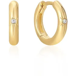 ANIA HAIE - HUGGIE HOOP EARRINGS - STAR - gold