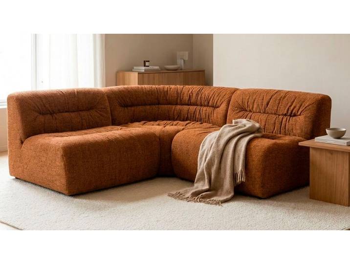 DOMO collection Ecksofa Solum, B/T: 214/214 cm, Retro Design mit großzügiger Polsterung, mit Federkern, L-Form