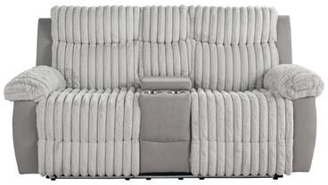 Furniture of America Sander Two-Tone Manual Reclining Loveseat with LED on Bottom
