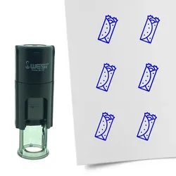 CombiCraft Selbstfärbender Stempel 'Burrito' in der Farbe Blau, Ø10mm