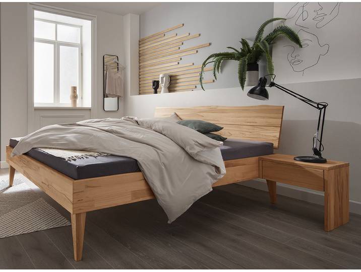 Doppelbett 'Astoria' 180x200cm Kernbuche geölt