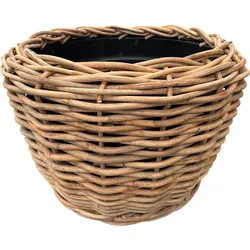 VAN  DER  LEEDEN  DRYPOT  Rattan  grob  Pflanzkübel  Grau  Ø  83  cm  Höhe  61  cm  Sylter  Körbe