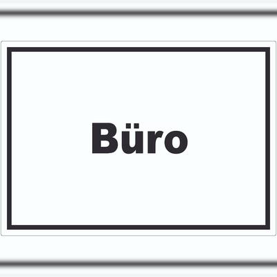 HB-Druck Büro Aufkleber mit Text Office Bureau waagerecht A6 (105x148mm)