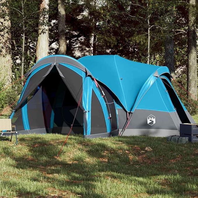 Tipi-Familienzelt für Personen Grün, wasserdichtes Polyester mit PolyurethanBeschichtung, 490x459x, Leichter Auf- und Abbau, mit Vorraum, E-Anschluss, ideal für Camping, Wandern