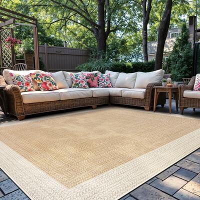 World Rug Gallery Contemporary Braided Style Reversible Indoor / Outdoor Area Rug