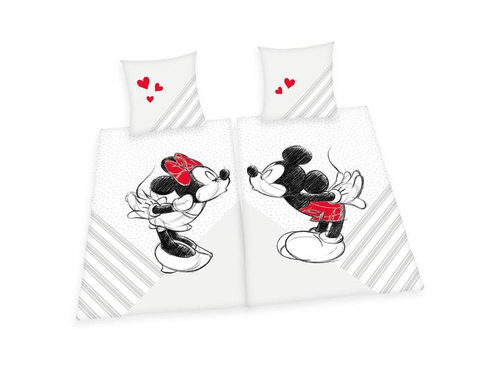 home24 Duo-beddengoed Mickey & Minnie Mouse wit