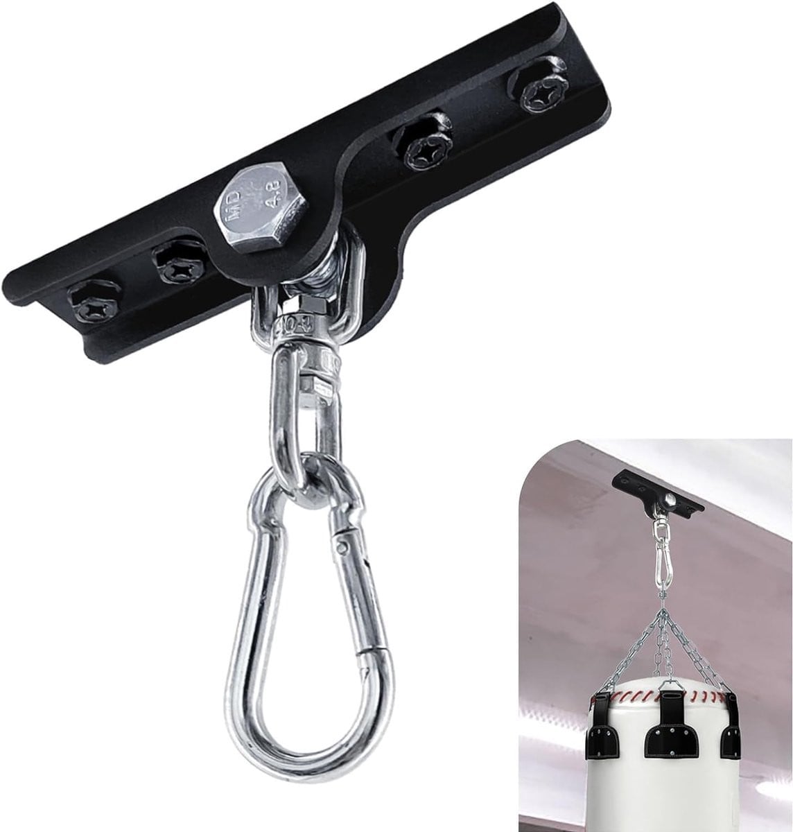 Zware tassenhanger voor boksen en Aerial Yoga - Heavy Duty muur- en plafondmontage met 360 graden rotatie