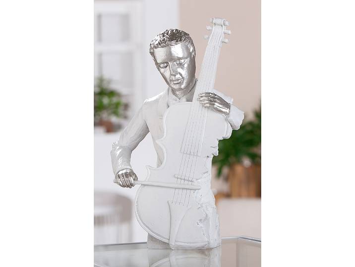 Figur Musiker Violoncello Musician 21 x 31 x 11cm Weiß