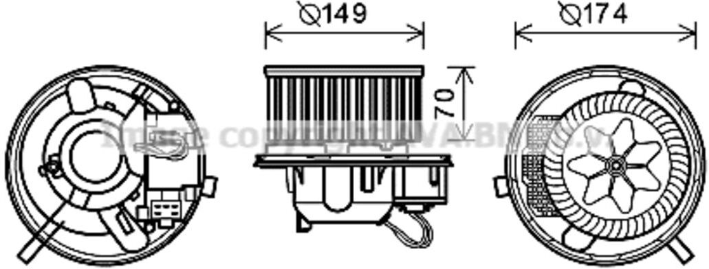Ava Cooling Motore elettrico, ventola interna VN8339