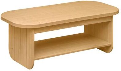 Costway 2-Tier Oval Coffee Table for Living Room Mid Century Center Table with Bottom Storage Shelf-Natural