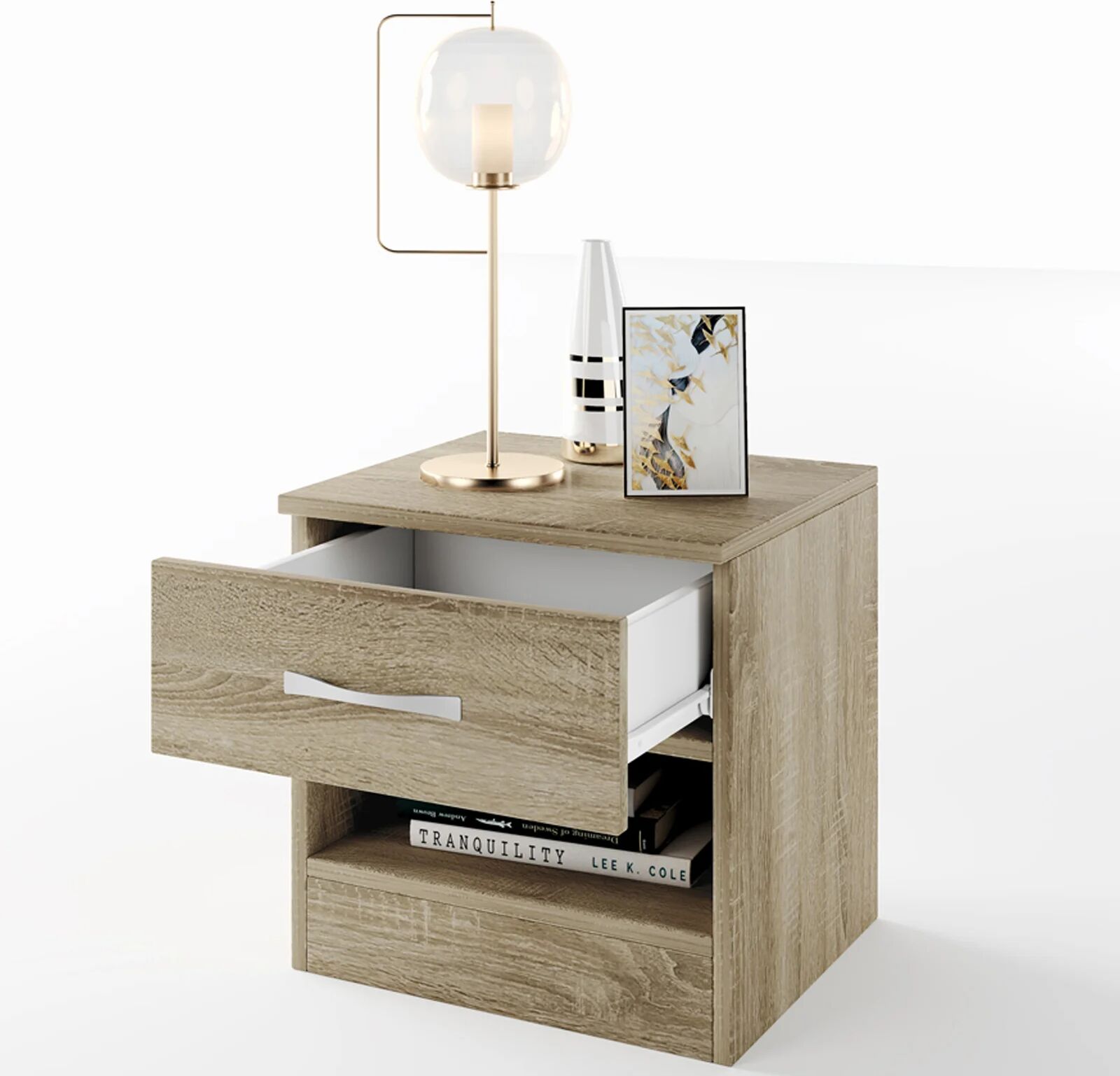 garneroarredamenti Comodino 40x41h cm 1 cassetto rovere sonoma Selvaggia Gihome®